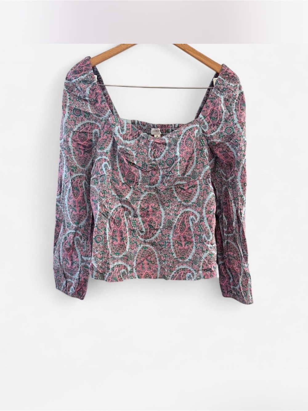 J. Crew reimagined blouse size 8 paisley fairy cottage core prairie indie cotton